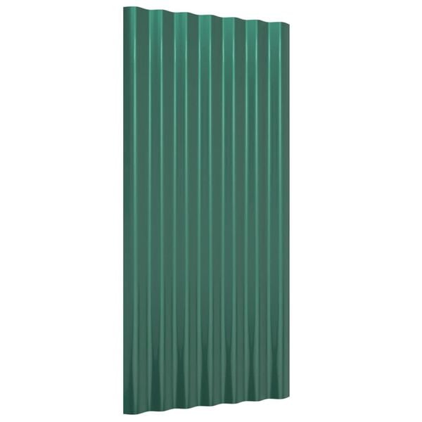vidaXL Roof Panels 36 pcs Galvanized Steel Green 31.5"x14.2"