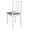 vidaXL Dining Chair Set of 6 White and Grey Solid Wood and 100% Polyester