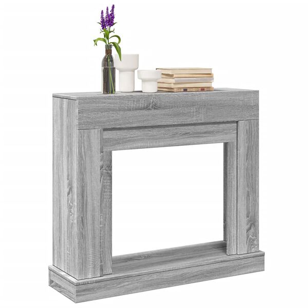 vidaXL Fireplace Surround Grey Sonoma 39.4x11.8x34.4" Engineered Wood