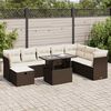 vidaXL Garden Sofa Set Brown PE Rattan Large Modular Garden Sofa Set