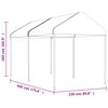 vidaXL Gazebo With Roof White Polyethylene, Galvanized Steel Large