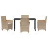 vidaXL Garden Dining Set 5 pcs Beige Poly Rattan