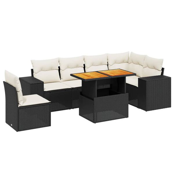 vidaXL Garden Sofa Set Black PE rattan Large Modular Garden Sofa Set