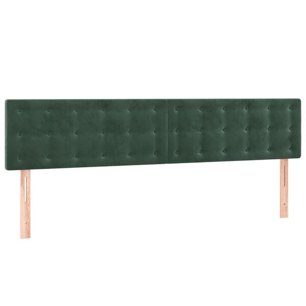 vidaXL Headboards 2 pcs Dark Green 31.5"x2"x30.7"/34.6" Velvet