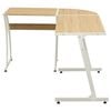 vidaXL Corner Desk Oak Engineered wood with PVC cover and metal Large