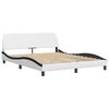 vidaXL Bed Frame "Viana" with LED without Mattress White and Black 63"x78.7"