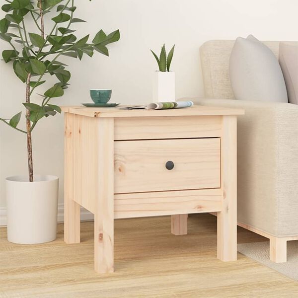 vidaXL Side Table Set of 2 Pine wood color Solid pine wood Small