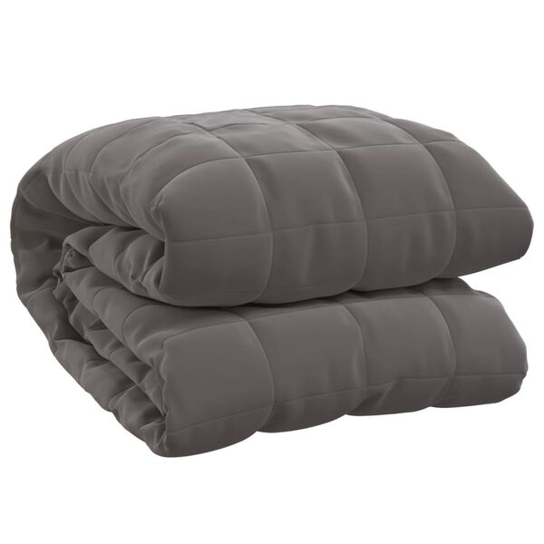 vidaXL Weighted Blanket Gray Polyester, Hypoallergenic odorless glass beads