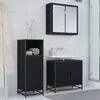vidaXL Bathroom Furniture Set Black Oak 13.78 x 14.76 x 39.37 in