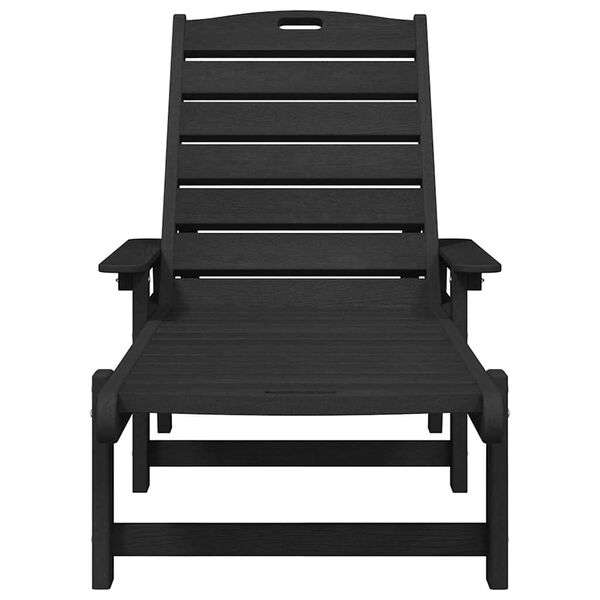 vidaXL Sun Lounger 2 pcs Black 76.97 x 20.87 x 38.78 in Polyethylene