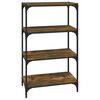 vidaXL Book Cabinet Smoked Oak Engineered wood and steel Medium