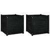 vidaXL Garden Planter Set of 2 Black Solid pinewood 23.6 in Durable