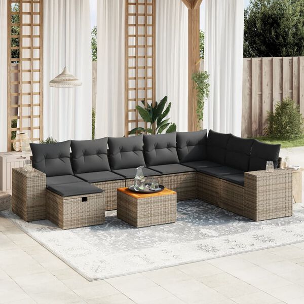vidaXL Garden Sofa Set Gray, Dark Gray