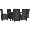 vidaXL Garden Dining Set Black and Grey
