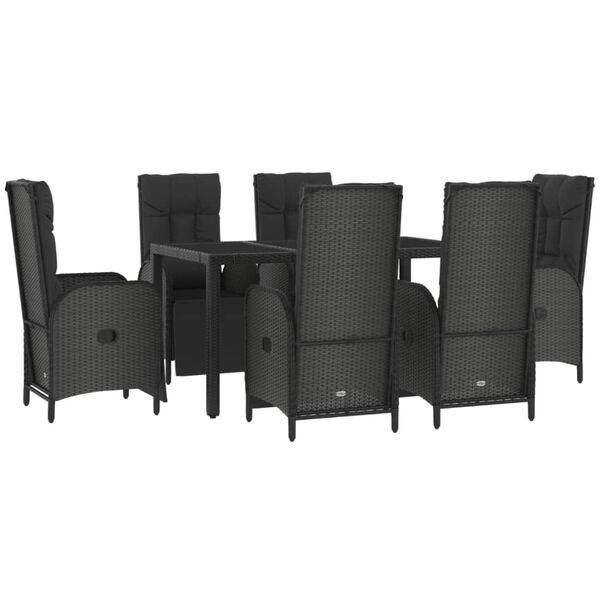 vidaXL Garden Dining Set Black and Grey