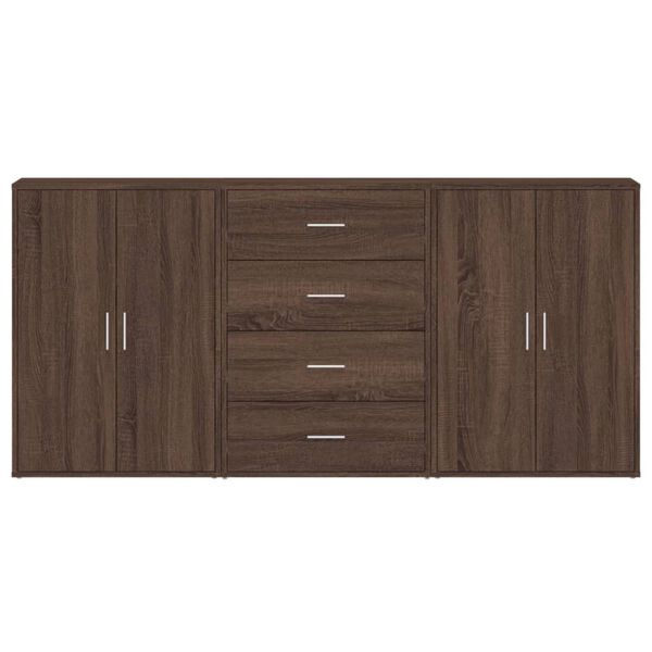 vidaXL Sideboard Brown Oak Engineered Wood Medium Storage Sideboard