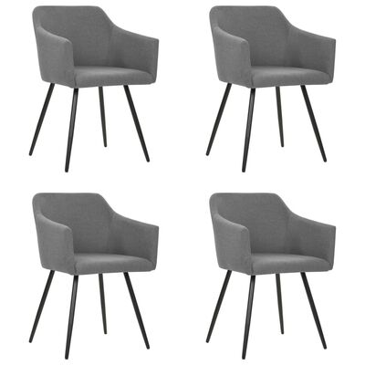 vidaXL Dining Chairs 4 pcs Light Gray Fabric