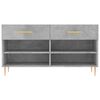 vidaXL Shoe Bench Concrete Grey Engineered Wood, Iron Medium Shoe Bench