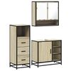 vidaXL Bathroom Furniture Set Sonoma Oak Engineered wood, metal, glass