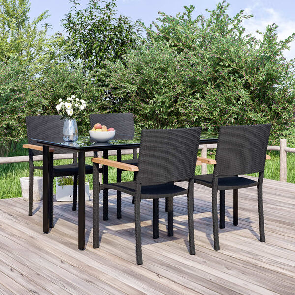 vidaXL Garden Dining Set Black and Brown