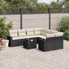 vidaXL Garden Sofa Set Black PE Rattan Large Modular Garden Sofa Set