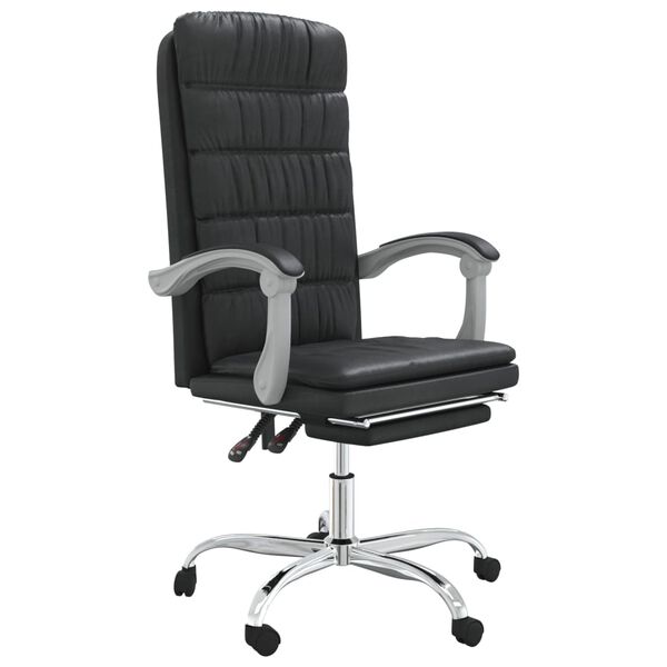 vidaXL Reclining Office Chair Black Faux leather, metal, plywood