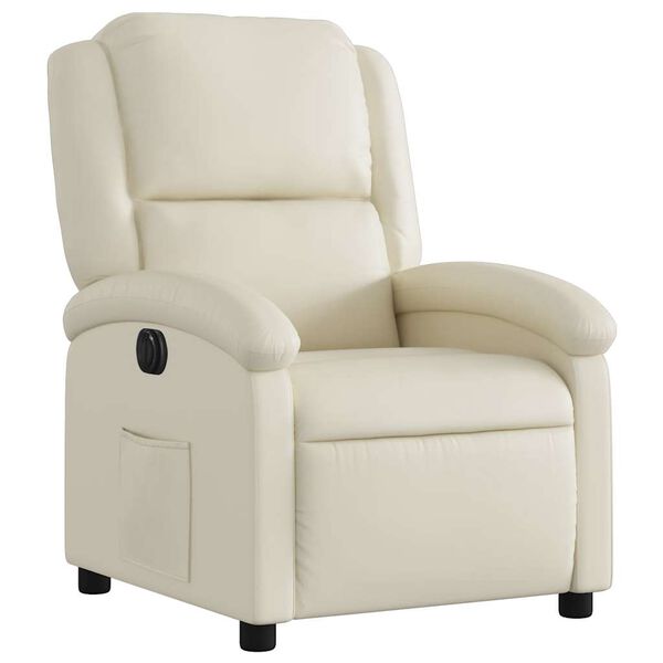 vidaXL Electric Recliner Chair Cream Faux Leather