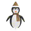 vidaXL Snow Penguin Figure Black and White Fabric and Steel 35.4 in