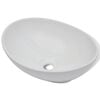 vidaXL Luxury Ceramic Basin Oval-shaped White 16.1"x13.4"