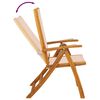vidaXL Folding Garden Chair Set of 4 Cream Solid Acacia wood, Textilene