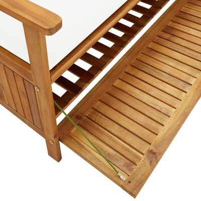 vidaXL Storage Bench with Cushion 66.9" Solid Acacia Wood