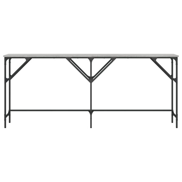 vidaXL Console Table Grey Sonoma Engineered wood Narrow Adjustable Feet