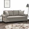 vidaXL 2-Seater Sofa with Pillows&Cushions Light Gray 55.1" Velvet