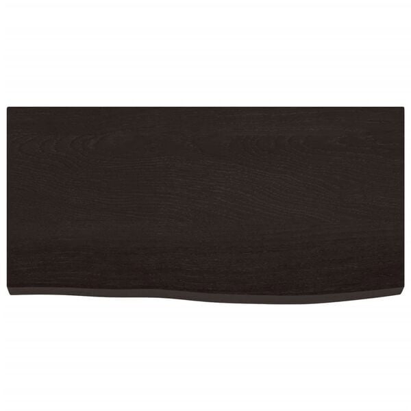 vidaXL Bathroom Countertop Dark Brown 23.6 x 11.8 x (0.8-1.6) " Treated Solid Wood