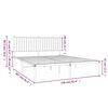 vidaXL Bed Frame White Powder-Coated Steel King Size Bed Frame