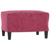 vidaXL Sofa Chair with Footstool Wine Red 23.6" Velvet