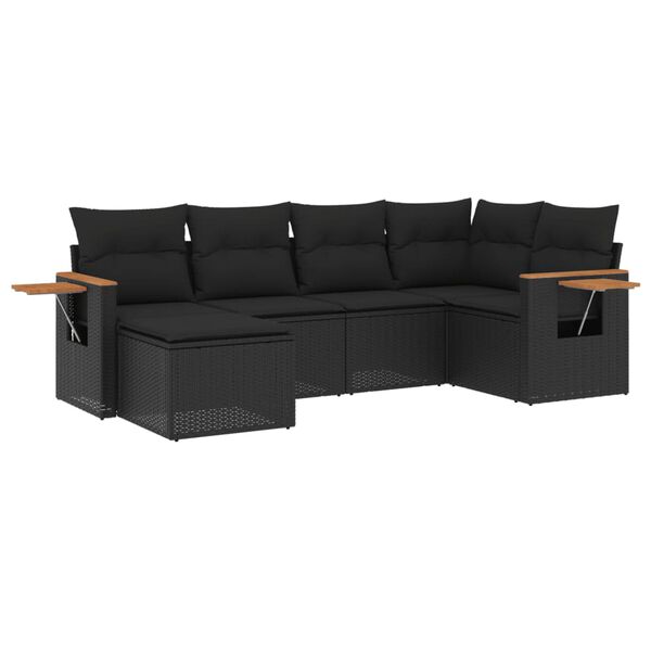 vidaXL Garden Sofa Set Black