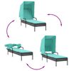 vidaXL Patio Sun Lounger Black, Turquoise