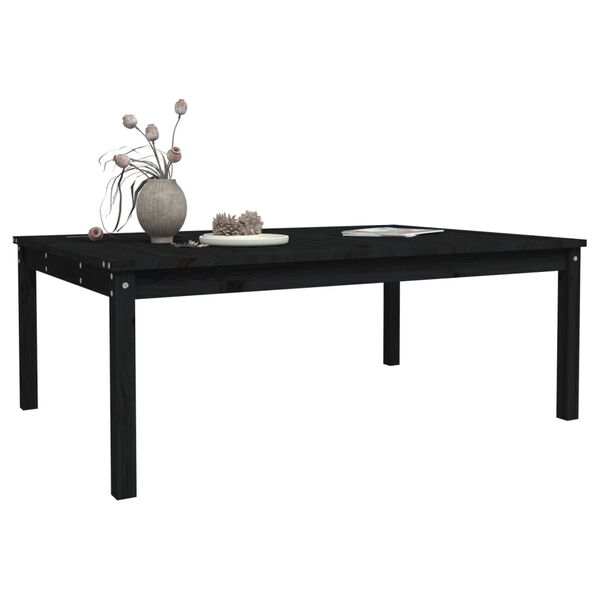 vidaXL Garden Table Black Solid Pine Wood Medium Durable Garden Table