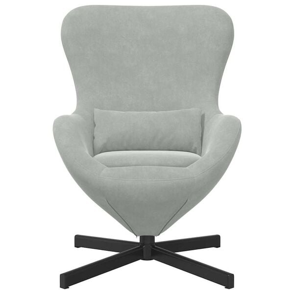 vidaXL Egg Chair Light Grey 24.80 x 28.74 x 35.43 in Velvet