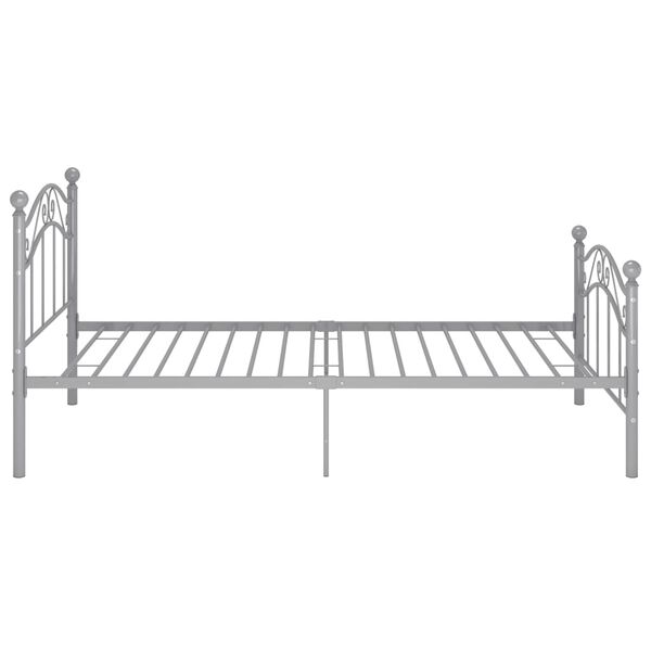 vidaXL Bed Frame Gray Powder-coated metal Twin Durable Twin Bed Frame
