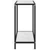 vidaXL Console Table White and Black Tempered glass, Powder-coated steel
