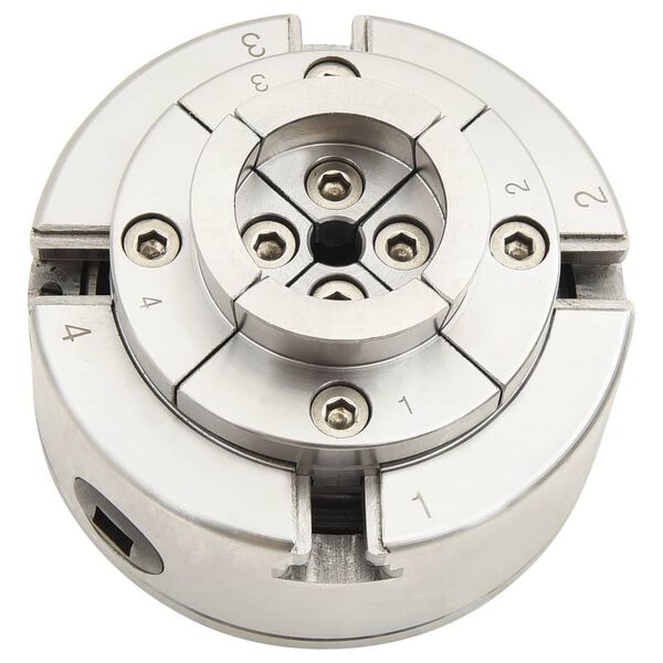 vidaXL 4 Jaw Wood Chuck with M33 Connection Steel Silver 3.78 "