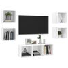 vidaXL TV Cabinet Set Shiny White Engineered Wood TV Cabinet Set Square