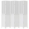 vidaXL Room Divider 6 Panels White Solid Wood Paulownia
