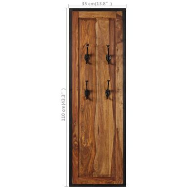 vidaXL Coat Racks 2 pcs Solid Sheesham Wood