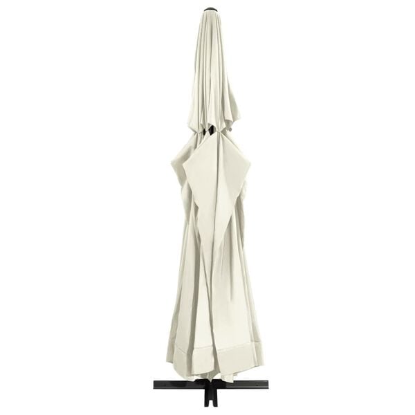 vidaXL Garden Parasol Sand White Polyester with PA coating, Aluminum, Steel