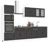 vidaXL Kitchen Cabinet Set Black Engineered wood 7-piece set
