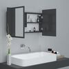vidaXL LED Mirror Cabinet High gloss grey Engineered wood, Acrylic 31.5 in