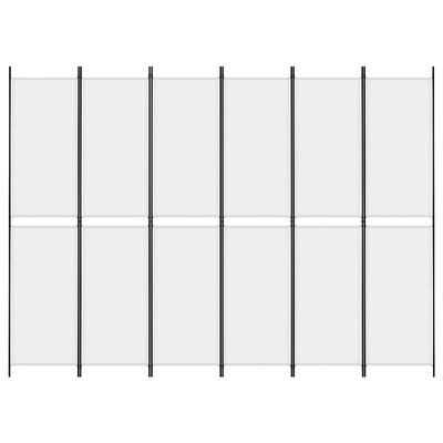 vidaXL 6-Panel Room Divider White 118.1"x86.6" Fabric